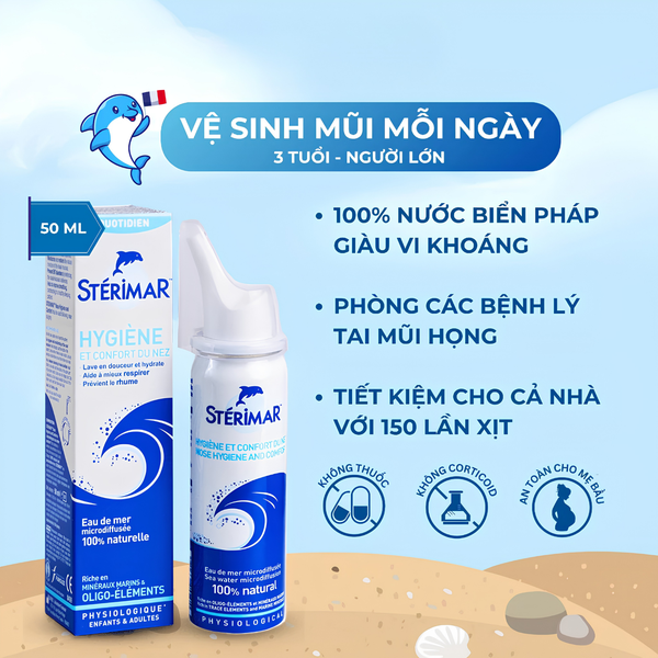 Xịt mũi Stérimar Nose Hygiene And Comfort 50ml – Làm sạch mũi hằng ngày