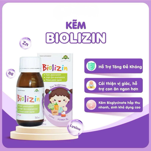 Biolizin – Bổ sung kẽm hữu cơ, giúp bé ăn ngon và tăng cường đề kháng
