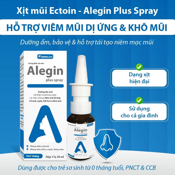 Alegin Plus Spray – Xịt mũi dưỡng ẩm, hỗ trợ giảm viêm mũi dị ứng