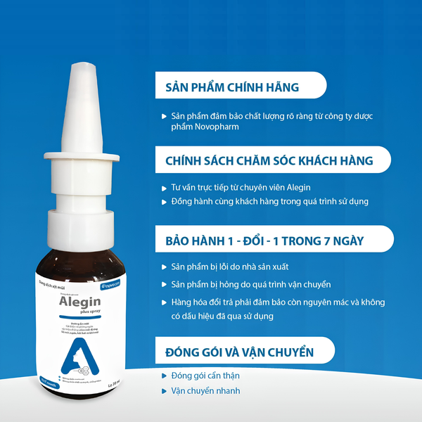 Alegin Plus Spray – Xịt mũi dưỡng ẩm, hỗ trợ giảm viêm mũi dị ứng