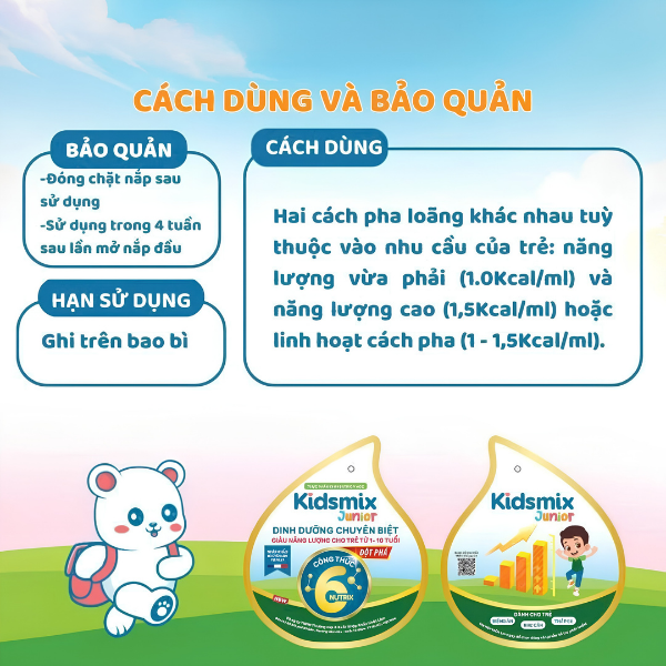 Sữa Kidsmix Junior Cao Năng Lượng - Phù Hợp Với Trẻ Từ 1–10 Tuổi Biếng Ăn