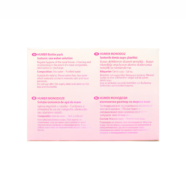 Humer Unidoses 18 ống x 5ml – Nước biển đẳng trương vệ sinh mũi hằng ngày cho trẻ từ 1 tháng tuổi