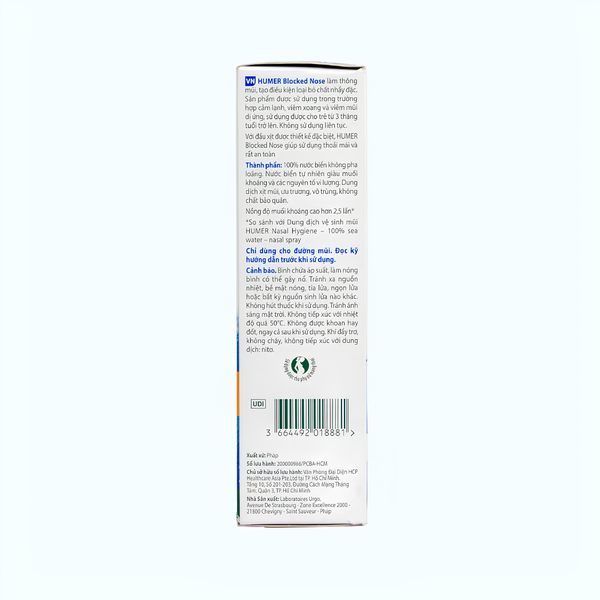 HUMER Blocked Nose 50ml – Xịt mũi nước biển ưu trương giúp thông mũi
