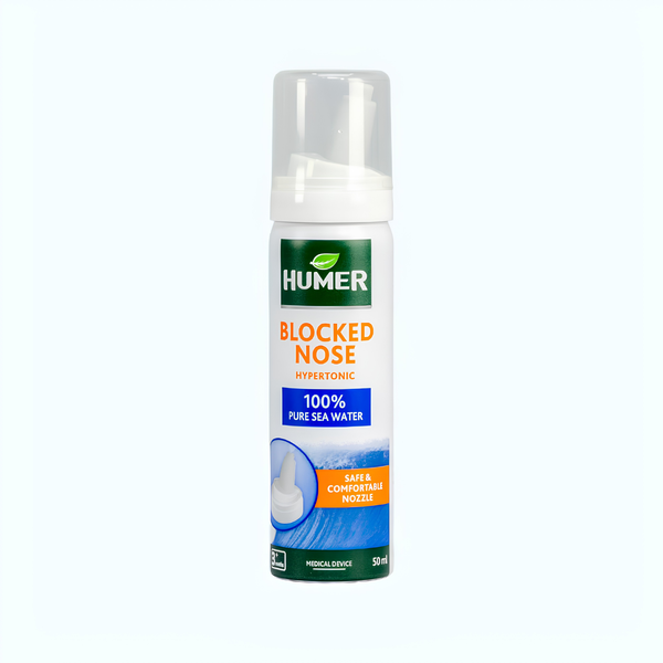 HUMER Blocked Nose 50ml – Xịt mũi nước biển ưu trương giúp thông mũi