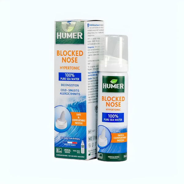 HUMER Blocked Nose 50ml – Xịt mũi nước biển ưu trương giúp thông mũi