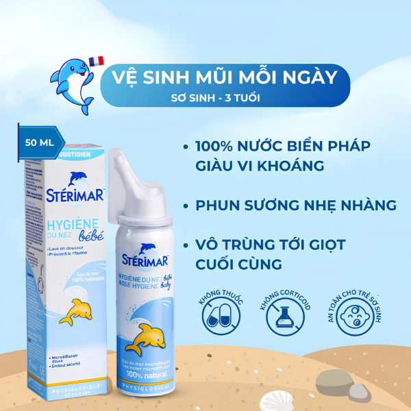 Xịt mũi Stérimar Baby 50ml – Vệ sinh mũi hằng ngày