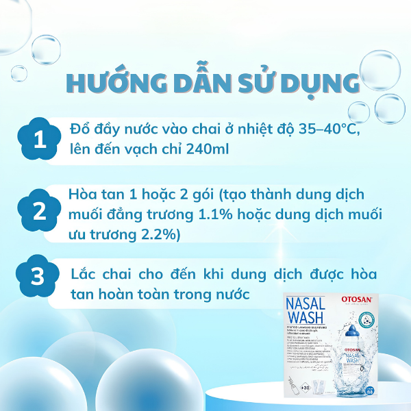 Otosan Nasal Wash Kit – Bộ rửa mũi hỗ trợ làm sạch khoang mũi, giảm bụi bẩn và chất nhầy