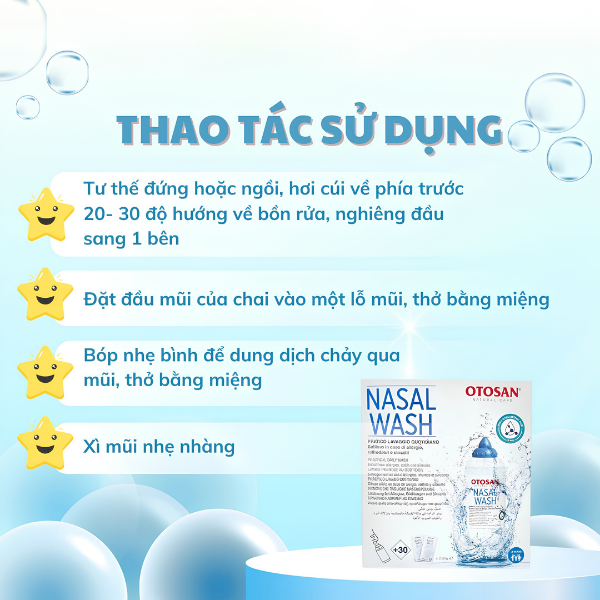 Otosan Nasal Wash Kit – Bộ rửa mũi hỗ trợ làm sạch khoang mũi, giảm bụi bẩn và chất nhầy