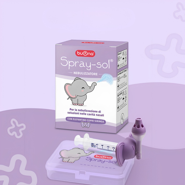 Dụng cụ xịt rửa mũi Buona Spray-sol hỗ trợ đưa dung dịch vào sâu khoang mũi cho trẻ em