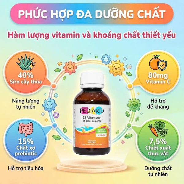 Siro Pediakid 22 Vitamines 125ml | Bổ Sung 22 Vitamin & Khoáng Chất Cho Trẻ