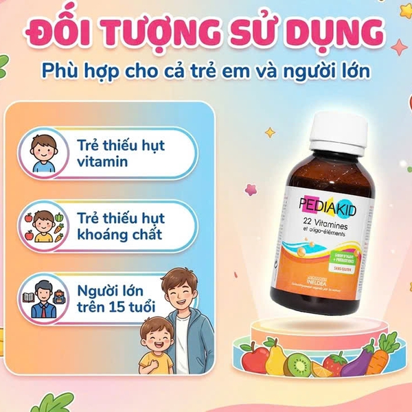 Siro Pediakid 22 Vitamines 125ml | Bổ Sung 22 Vitamin & Khoáng Chất Cho Trẻ