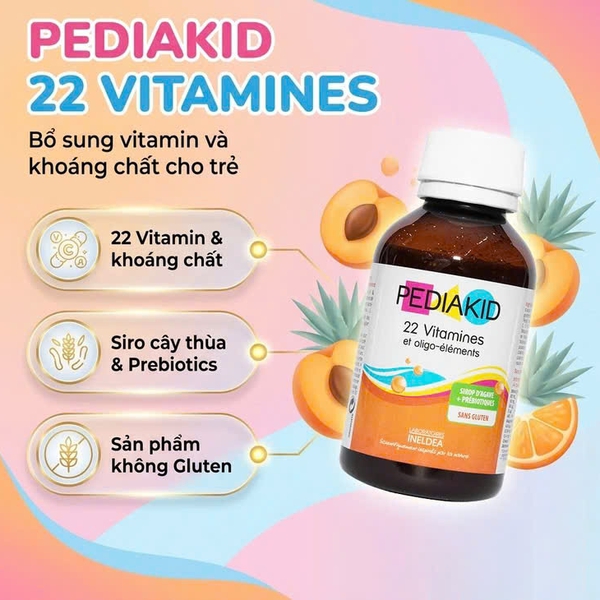 Siro Pediakid 22 Vitamines 125ml | Bổ Sung 22 Vitamin & Khoáng Chất Cho Trẻ