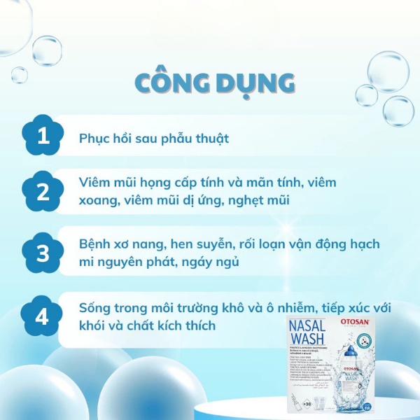 Otosan Nasal Wash Kit – Bộ rửa mũi hỗ trợ làm sạch khoang mũi, giảm bụi bẩn và chất nhầy