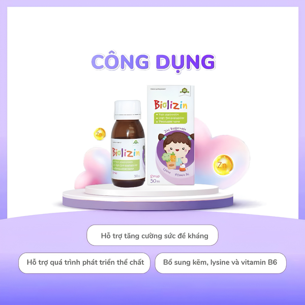 Biolizin – Bổ sung kẽm hữu cơ, giúp bé ăn ngon và tăng cường đề kháng