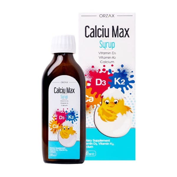 Calciu Max Syrup 150ml - Bổ Sung Canxi Hữu Cơ, Vitamin D3K2 Hỗ Trợ Xương Răng Chắc Khỏe, Phát Triển Chiều Cao Cho Trẻ
