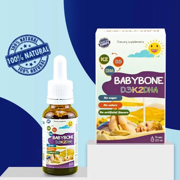 Vitamin D3K2 DHA BabyBone 20ml Hỗ Trợ Hấp Thu Canxi, Phát Triển Trí Não