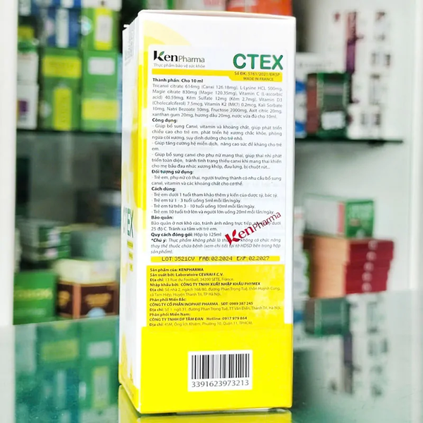 Siro Ctex KenPharma 125ml – Bổ Sung Canxi