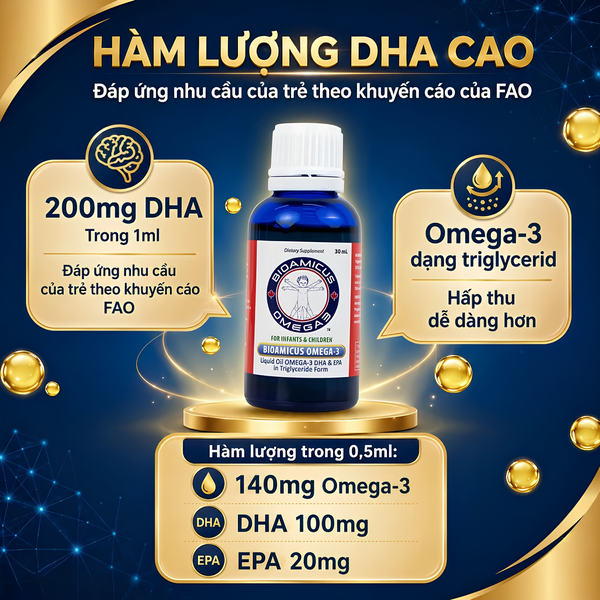 BioAmicus Omega-3 – Bổ sung DHA giúp phát triển não bộ và thị lực