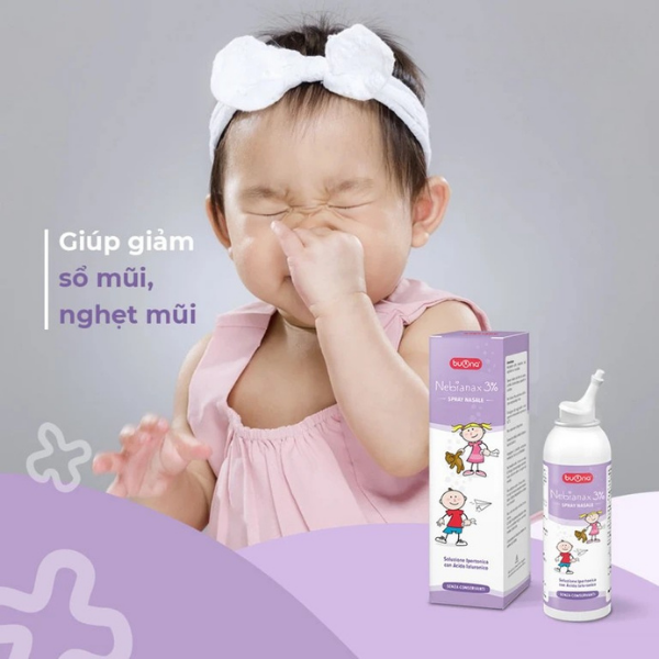 Xịt mũi Buona Nebianax 3% Spray 100ml – Làm sạch khoang mũi, hỗ trợ giảm nghẹt mũi