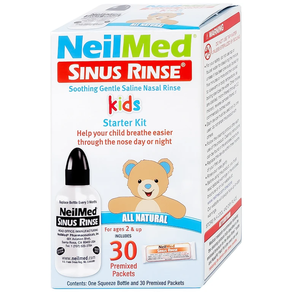 Bộ Rửa Mũi Trẻ Em NeilMed Sinus Rinse Kids - Làm Sạch Mũi Xoang, Hỗ Trợ Giảm Nghẹt Mũi Cho Trẻ Từ 2 Tuổi