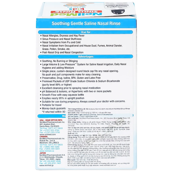 Bộ Rửa Mũi Trẻ Em NeilMed Sinus Rinse Kids - Làm Sạch Mũi Xoang, Hỗ Trợ Giảm Nghẹt Mũi Cho Trẻ Từ 2 Tuổi