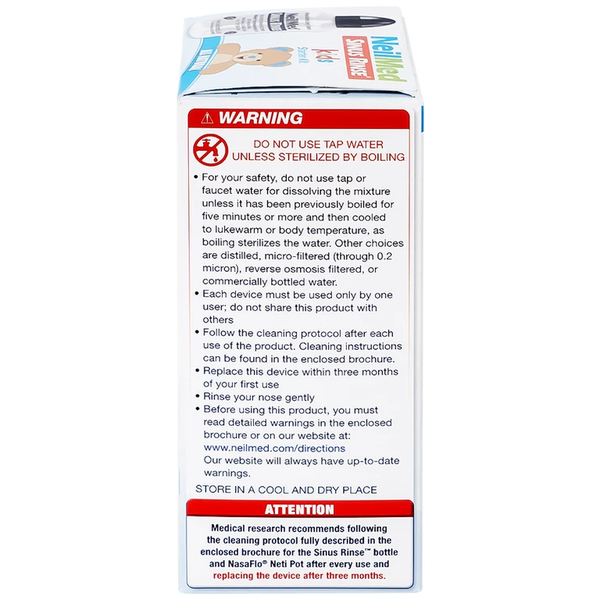 Bộ Rửa Mũi Trẻ Em NeilMed Sinus Rinse Kids - Làm Sạch Mũi Xoang, Hỗ Trợ Giảm Nghẹt Mũi Cho Trẻ Từ 2 Tuổi