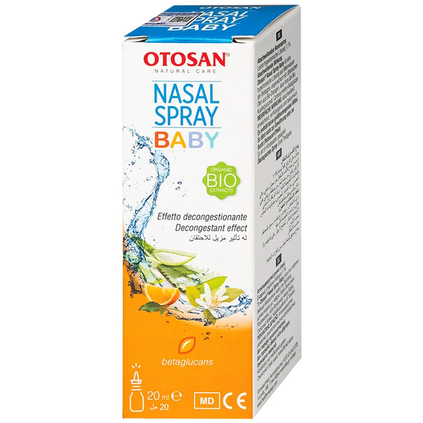 Xịt mũi trẻ em Otosan Nasal Spray Baby 20ml - Hỗ trợ làm sạch mũi