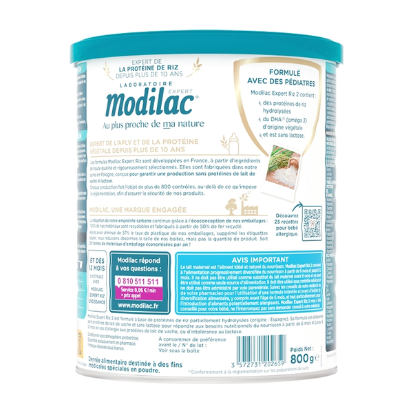 Sữa Modilac Expert Riz 2 800g - Phù Hợp Với Trẻ Dị Ứng Đạm Sữa Bò (6–12 tháng)
