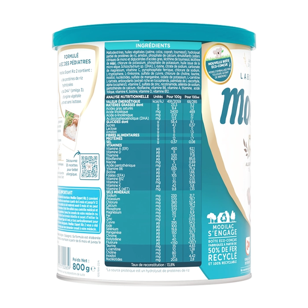 Sữa Modilac Expert Riz 2 800g - Phù Hợp Với Trẻ Dị Ứng Đạm Sữa Bò (6–12 tháng)