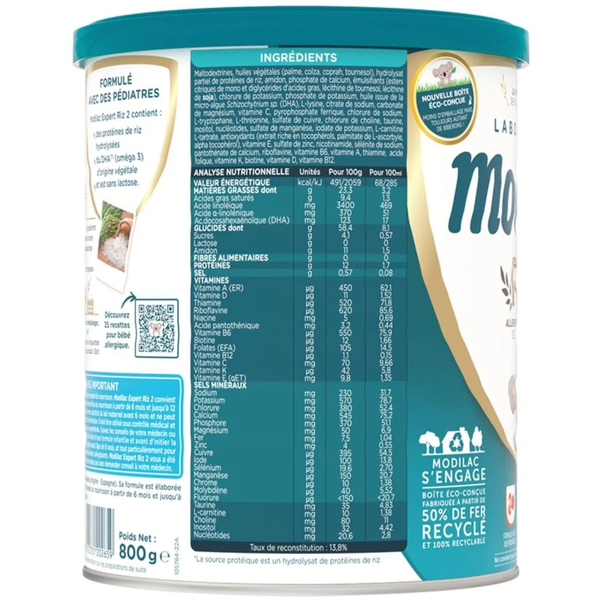 Sữa Modilac Expert Riz 3 800g - Phù Hợp Với Trẻ Dị Ứng Đạm Sữa Bò (12–36 tháng)