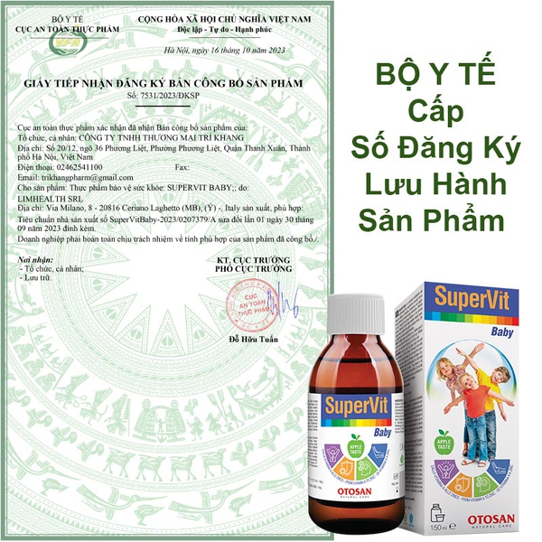 SuperVit Baby 150ml – Bổ Sung 21 Vitamin Và Khoáng Chất Hỗ Trợ Tăng Cường Sức Khỏe Cho Bé