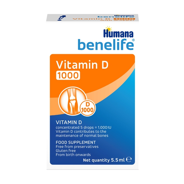 Humana Benelife Vitamin D 1000 – Bổ Sung Vitamin D3 Cho Trẻ Sơ Sinh Và Trẻ Nhỏ
