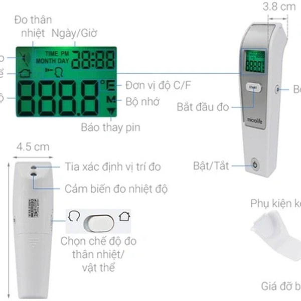 Nhiệt kế hồng ngoại Microlife NC150 – Đo không chạm trong 1 giây