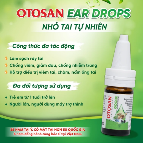 Dung dịch nhỏ tai Otosan Natural Ear Drops - Hỗ trợ làm sạch ráy tai – Làm dịu kích ứng – Chăm sóc ống tai