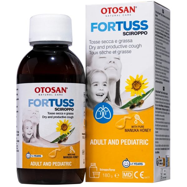 Siro ho Fortuss Otosan 180g – Hỗ trợ làm dịu ho khan, ho có đờm và bảo vệ niêm mạc hầu họng