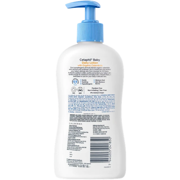 Sữa Dưỡng Da Cetaphil Baby Daily Lotion Organic Calendula 400ml Cho Bé
