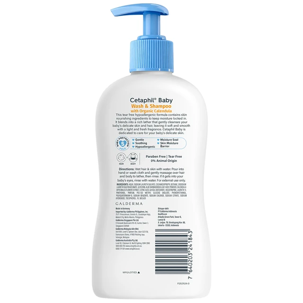Sữa Tắm Gội Cetaphil Baby Calendula 400ml An Toàn Cho Da Nhạy Cảm