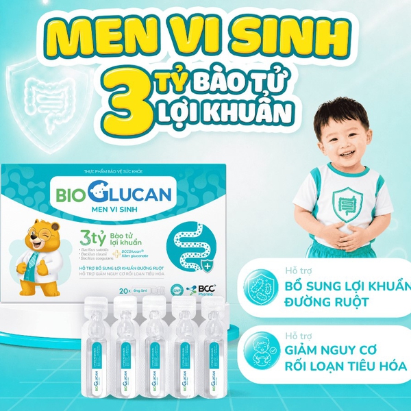 Men Vi Sinh BioGlucan - Hỗ Trợ Cân Bằng Hệ Vi Sinh Đường Ruột,  Giảm Rối Loạn Tiêu Hóa