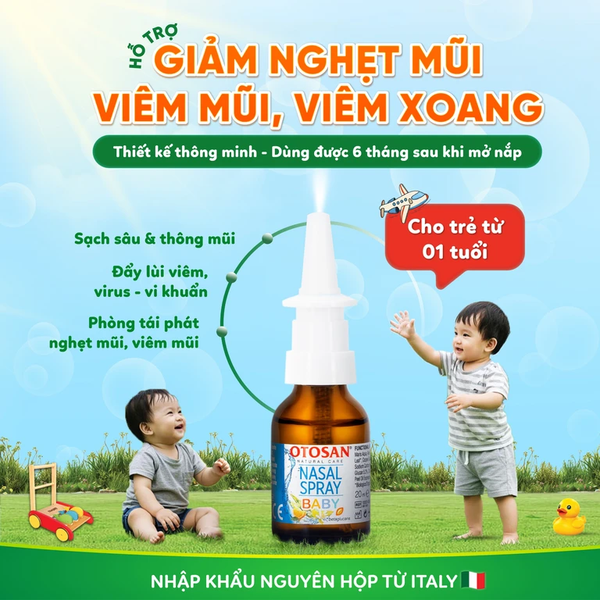 Xịt mũi trẻ em Otosan Nasal Spray Baby 20ml - Hỗ trợ làm sạch mũi