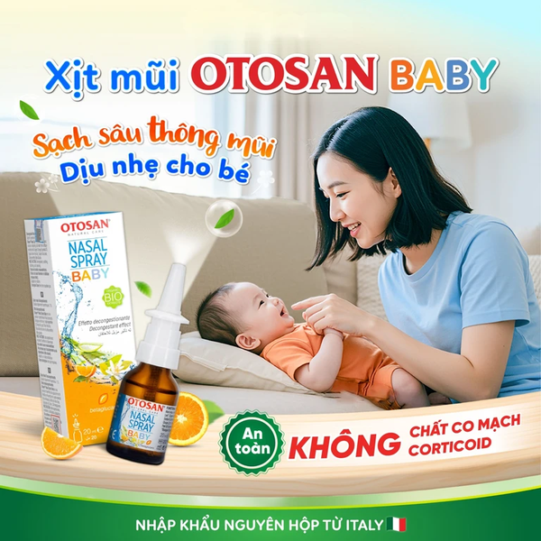 Xịt mũi trẻ em Otosan Nasal Spray Baby 20ml - Hỗ trợ làm sạch mũi
