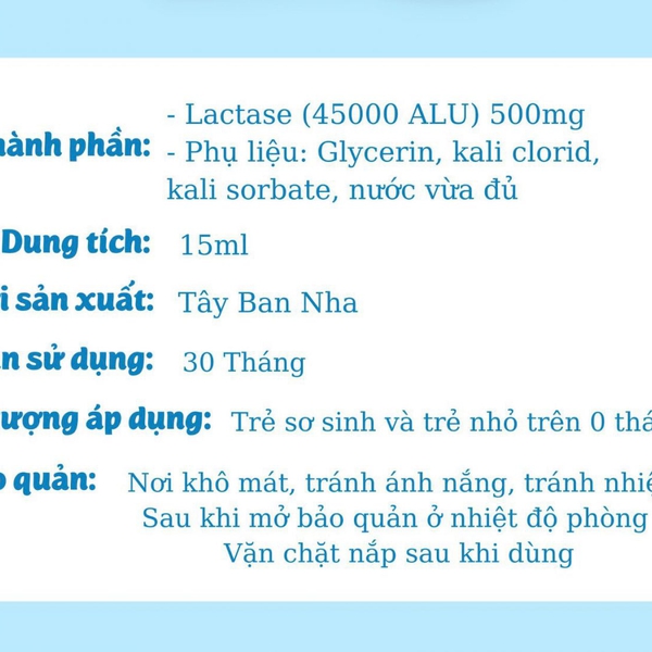 EasyCol Baby Enzym Lactase 15ml - Hỗ Trợ Trẻ Bất Dung Nạp Lactose