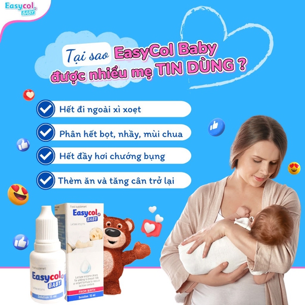 EasyCol Baby Enzym Lactase 15ml - Hỗ Trợ Trẻ Bất Dung Nạp Lactose