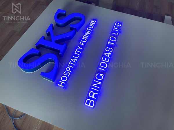 chữ nổi mica đèn LED