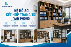 Kệ hồ sơ kết hợp trang trí văn phòng