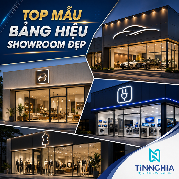 TOP MẪU BẢNG HIỆU SHOWROOM ĐẸP