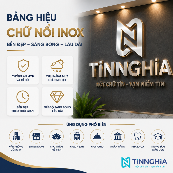 Bảng hiệu chữ nổi Inox có bền không?