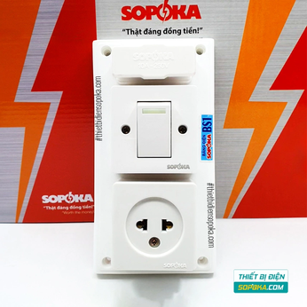 Bảng Điện 1 Công Tắc 1 Lỗ Cắm Có Cầu Chì 2200W 10A BS1 SOPOKA