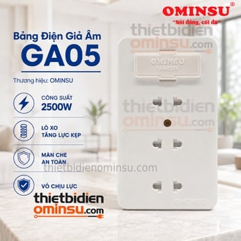 Bảng Điện Giả Âm 3 Lỗ Cắm GA05 OMINSU