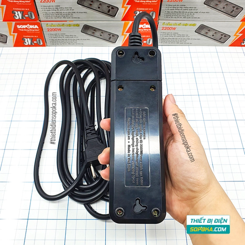 SOPOKA Ổ Cắm Điện 3 Lỗ 2200W Lõi Sứ Chịu Nhiệt Chống Va Đập 3K3 / 3K5