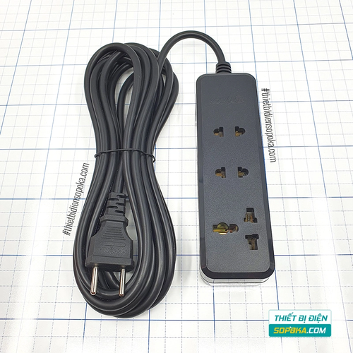 SOPOKA Ổ Cắm Điện 3 Lỗ 2200W Lõi Sứ Chịu Nhiệt Chống Va Đập 3K3 / 3K5